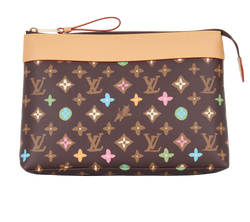 x Tyler the Creator Voyage Souple Pochette, Canvas, Brown, DB/B, 3*